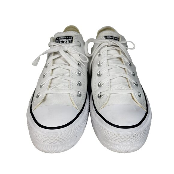 Converse Women’s Chuck Taylor All Star Lift Platform White Canvas Shoes Size 10 - Picture 3 of 7